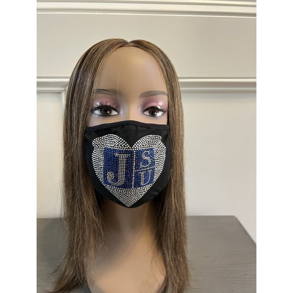 Jackson State University Bling Face Mask Heart - Picture 6 of 12